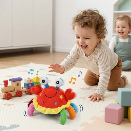 Interactive Musical Crab Toy with Voice Response Feature | Engaging Learning for Babies' Sensory Development