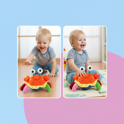 Interactive Musical Crab Toy with Voice Response Feature | Engaging Learning for Babies' Sensory Development