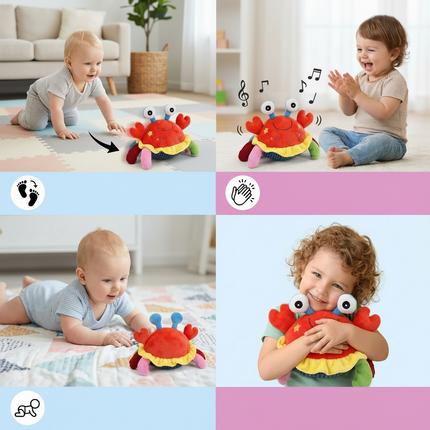 Interactive Musical Crab Toy with Voice Response Feature | Engaging Learning for Babies' Sensory Development