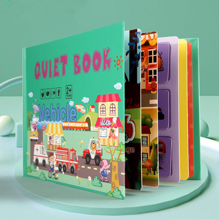 Montessori Quiet Book for Kids, Interactive Busy Book with Puzzles, Matching Games and Literacy Pages