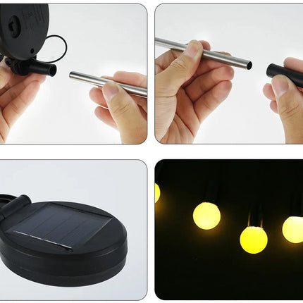Solar Powered Firefly String Lights with Adjustable Brightness | Outdoor Decor for Magical Evenings