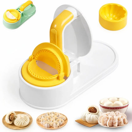 Dumpling Maker Press, 2-in-1 Dough Flattener and Crimper Mold with Pleated Edge Seal for Homemade Dumplings, 2 Colours