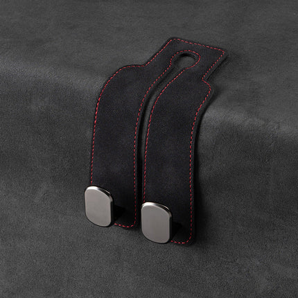 Car Headrest Hooks with Easy Hook-On Installation, Grocery Bag and Handbag Hangers in Brown, Black or Gray