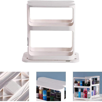 Rotating Storage Rack Organizer with Adjustable Shelves | Space-Saving Solution for Easy Access