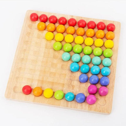 Bead Strategy Board Game with Colorful Beads, Match Three to Score Tabletop Game for Family Game Night, Screen-Free Play