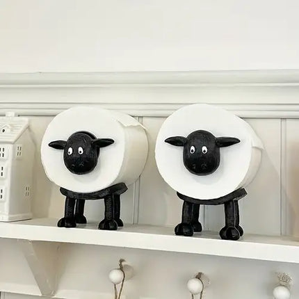 Whimsical Sheep Toilet Paper Holder with Ceramic Finish | Fun Bathroom Decor for Unique Style