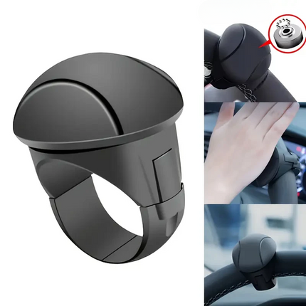 Steering Wheel Spinner Knob, Black or Red, One-Hand Turning Aid, Installs in Minutes with Included Screws and Hex Wrench