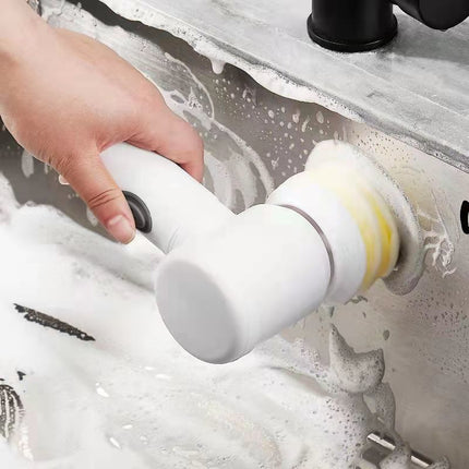 Cordless Electric Cleaning Brush with 3 Brush Heads and Wall Hook for Bathroom and Kitchen Scrubbing