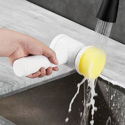 Cordless Electric Cleaning Brush with 3 Brush Heads and Wall Hook for Bathroom and Kitchen Scrubbing