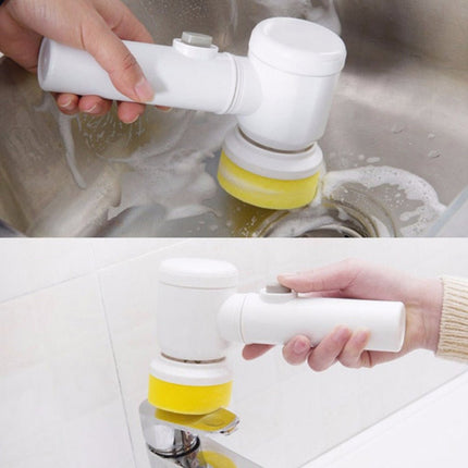 Cordless Electric Cleaning Brush with 3 Brush Heads and Wall Hook for Bathroom and Kitchen Scrubbing