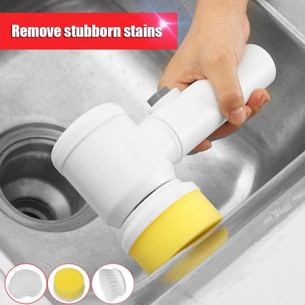 Cordless Electric Cleaning Brush with 3 Brush Heads and Wall Hook for Bathroom and Kitchen Scrubbing