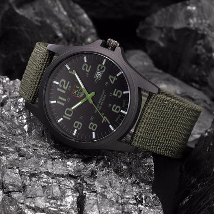 Shock Resistant Watch, Mens Tactical Watch with Stopwatch and Date, Stainless Steel Watch, Water Resistant to 164 ft