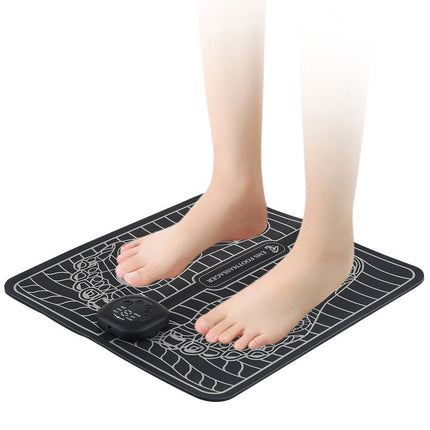 Foot Massager Mat with Adjustable Intensity and Frequency Levels, Foldable EMS Foot Pad for Home and Office