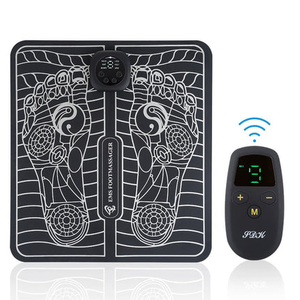Foot Massager Mat with Adjustable Intensity and Frequency Levels, Foldable EMS Foot Pad for Home and Office