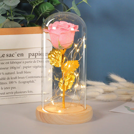 LED Rose Night Light in 6 Color Options, Warm White Battery Powered Flower Lamp for Bedrooms, Weddings and Parties