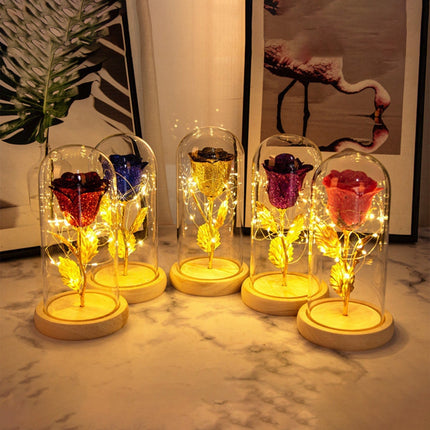 LED Rose Night Light in 6 Color Options, Warm White Battery Powered Flower Lamp for Bedrooms, Weddings and Parties