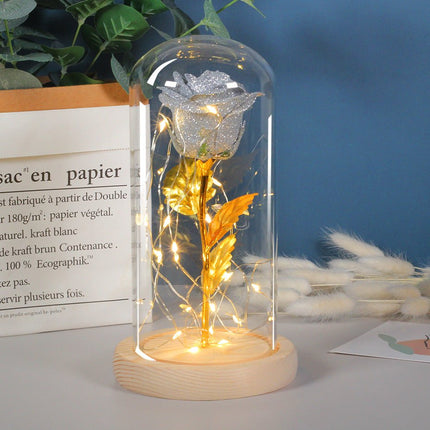 LED Rose Night Light in 6 Color Options, Warm White Battery Powered Flower Lamp for Bedrooms, Weddings and Parties