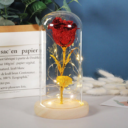 LED Rose Night Light in 6 Color Options, Warm White Battery Powered Flower Lamp for Bedrooms, Weddings and Parties