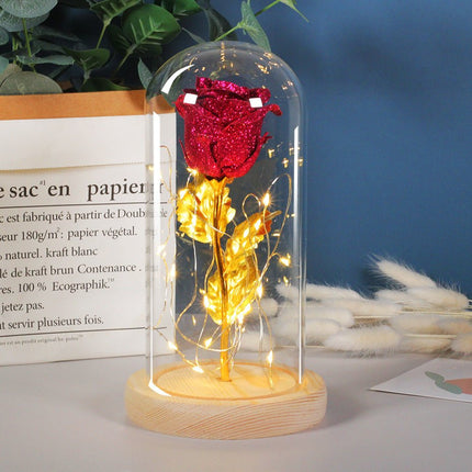 LED Rose Night Light in 6 Color Options, Warm White Battery Powered Flower Lamp for Bedrooms, Weddings and Parties