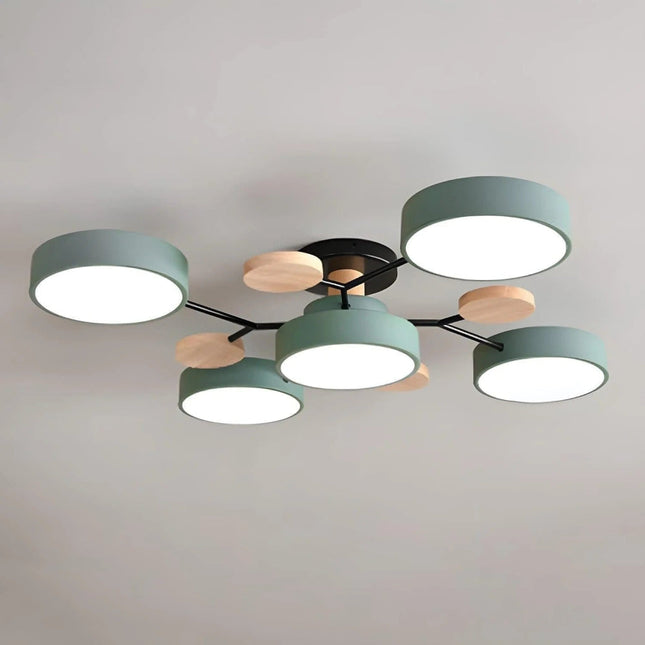 Dining Room Chandelier, LED Semi Flush Ceiling Light Fixture, Modern Chandelier for Bedroom and Entryway_00