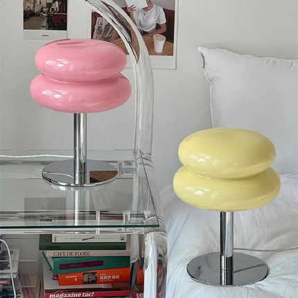 Handcrafted Italian Glass Table Lamp with Chrome Base | Soft Ambient Lighting for Bedroom and Living Room