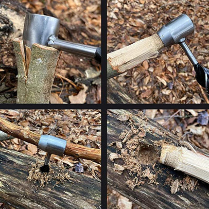 Manual Wood Drill and Peg Maker for Bushcraft, Hand Auger for Drilling, Carving and Camp Furniture Builds
