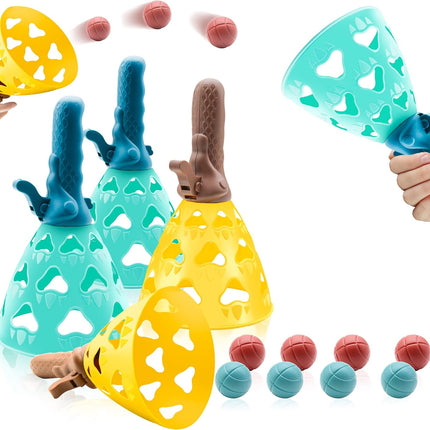 Catch and Launch Ball Game for Kids with Soft Ball Launcher, Indoor and Outdoor Active Play for Family Nights