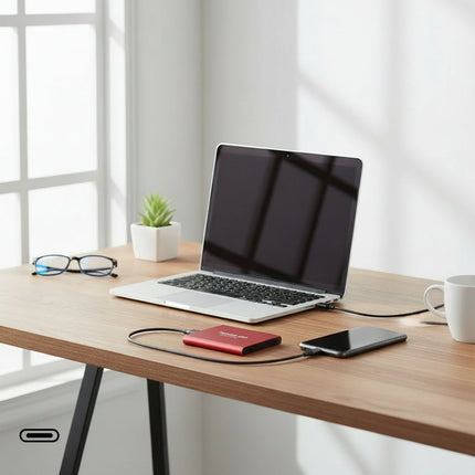 High-Speed External SSD Portable Hard Drive with 128TB Capacity | Durable Aluminum Design for Rapid Data Transfer