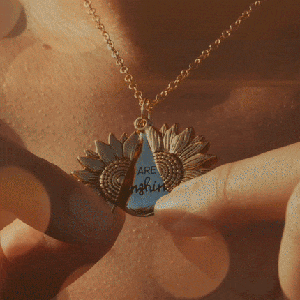 You Are My Sunshine Pendant Necklace with Heart Charm, Sentimental Message Jewelry Gift for Everyday Wear