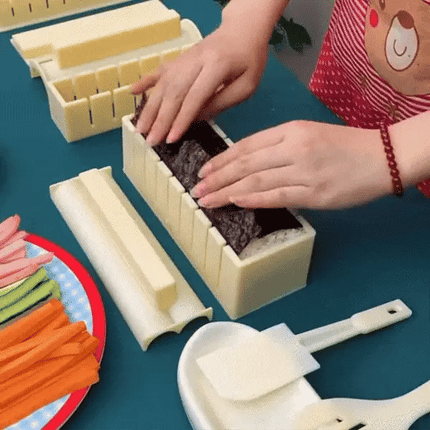 Sushi Making Mold Set with Shape Molds and Slice Guides for Even Rolls and Rice Balls at Home