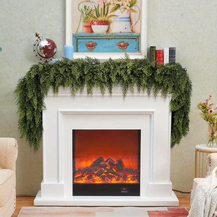 Art Deco Christmas Garland with Flexible Design | Unlit Decoration for Fireplace Mantle and Stair Railing
