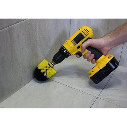 Drill Brush Cleaning Kit, Set of 4 Stiff Bristle Scrubber Attachments for Bathtubs, Tile, Grout and Patios
