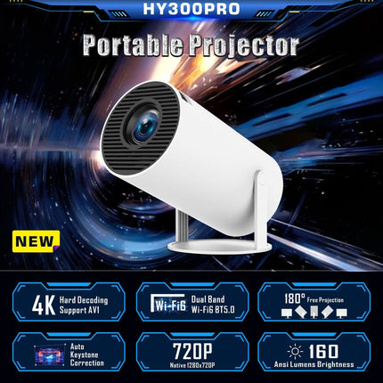 Mini Projector for Home Theater and Outdoor Movies, Portable Full HD Video Projector with Built In Speakers, US EU AU UK Plug