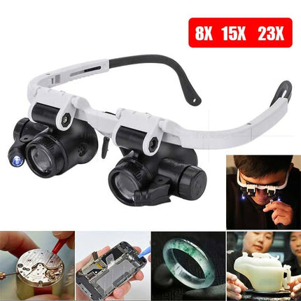 Lighted Magnifying Glass, Headband Magnifier with LED Light