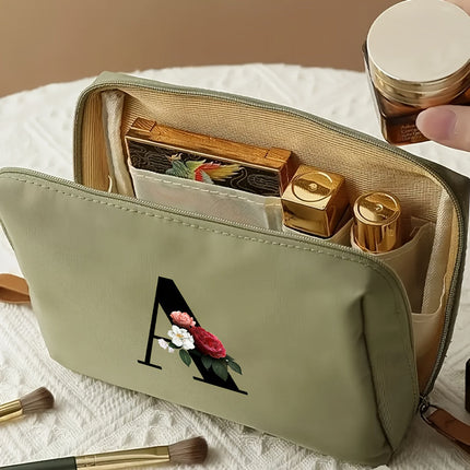 Elegant Makeup Bag Travel Organizer with Letter Design | Chic Cosmetic Case for Beauty Essentials