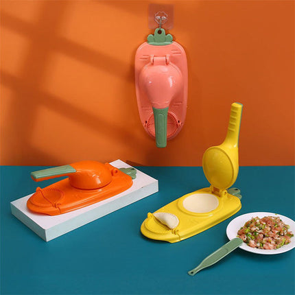 Dumpling Maker Press with Non-Stick Plates, Easy Home Dumpling Mold Tool for Filled Dough, Red, Green, Pink, Yellow
