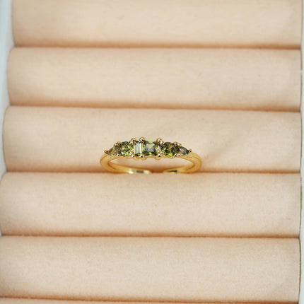 Gold Ring Set with Rhinestone Accents for Stackable Boho Style | Trendy Everyday Jewelry for Layered Looks