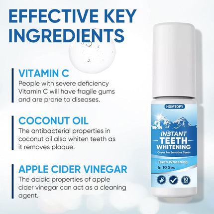 Teeth Whitener, Instant Teeth Whitening Polish for Coffee and Wine Stains