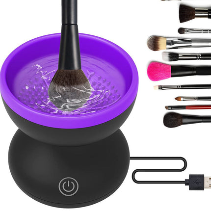 Automatic Makeup Brush Cleaner, Washes Cosmetic Brushes in Minutes and Lifts Leftover Product and Oils