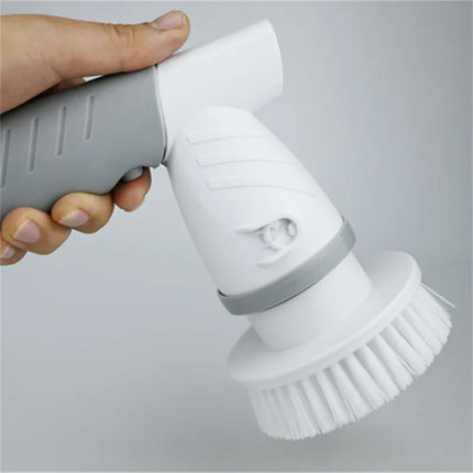 Electric Scrubbing Brush for Household Cleaning, Mains Powered Power Scrubber in Grey and Green with US, EU, AU and UK Plug Options
