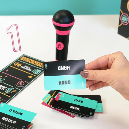 Karaoke Card Game with Foam Microphone | Fun Singing Challenge for Parties and Family Gatherings