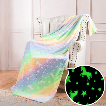 Glow in the Dark Blanket, Double Sided Plush Velvet and Wool Throw, 12 Color Options for Kids and Adults
