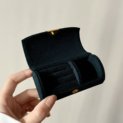 Travel Jewelry Box with Snap Closure, Velvet Keepsake Box for Rings and Earrings, Mothers Day Gift for Mom_07