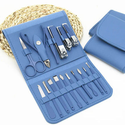 Manicure and Pedicure Set with Precision Blade Nail Clippers and Compact Case, Nail Grooming Kit in 5 Colors