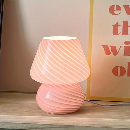 Murano-Style Glass Mushroom Lamp with USB Power & Stepless Dimming | Elegant Ambient Light for Home Decor