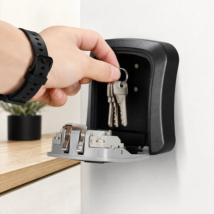 4-Digit Combination Key Lock Box with Weatherproof Design | Secure Storage for Home and Vehicle Keys