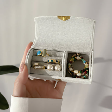 Travel Jewelry Box with Snap Closure, Velvet Keepsake Box for Rings and Earrings, Mothers Day Gift for Mom_04