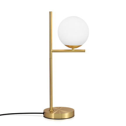 Modern Golden Table Lamp with Frosted Glass Globe | Industrial Chic Lighting for Elegant Interiors
