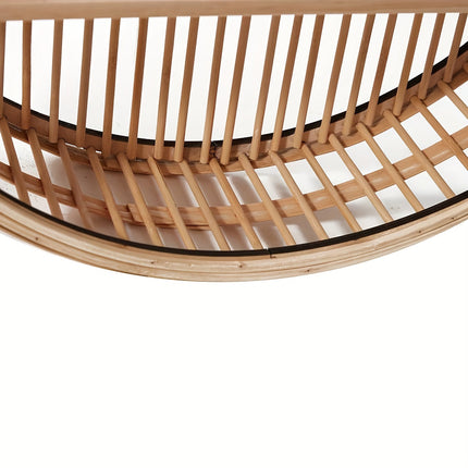 Round Bamboo Wall Shelf with 2-Tier Design | Handcrafted Organizer for Eco-Friendly Home Decor