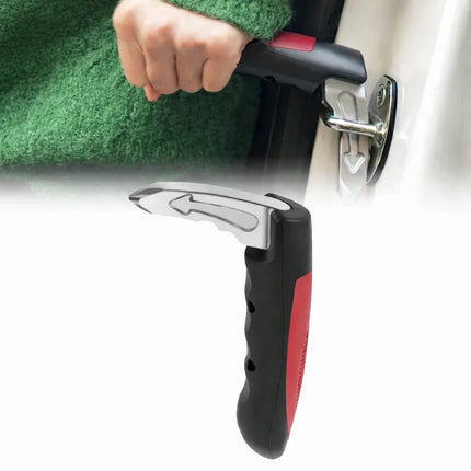 Car Assist Handle with Non-Slip Grip and Built-In Window Breaker, Door Latch Standing Support for Seniors